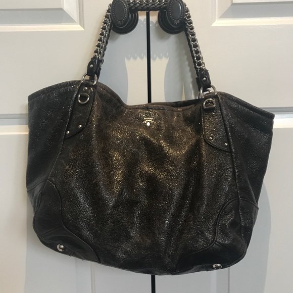 Prada Brown Cuervo Lux BR3798 Distressed Handbag - Picture 2 of 7